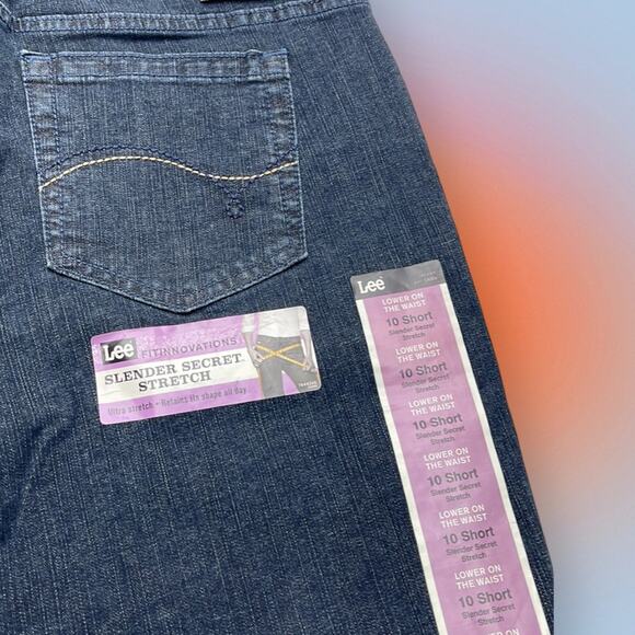 LEE Women’s 10 Short SLENDER SECRET STRETCH BOOTCUT Blue Jeans - Picture 4 of 4